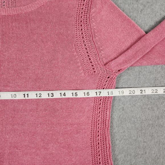 Talbots Sweater Womens Size Medium 100% Linen Pink - Picture 12 of 14